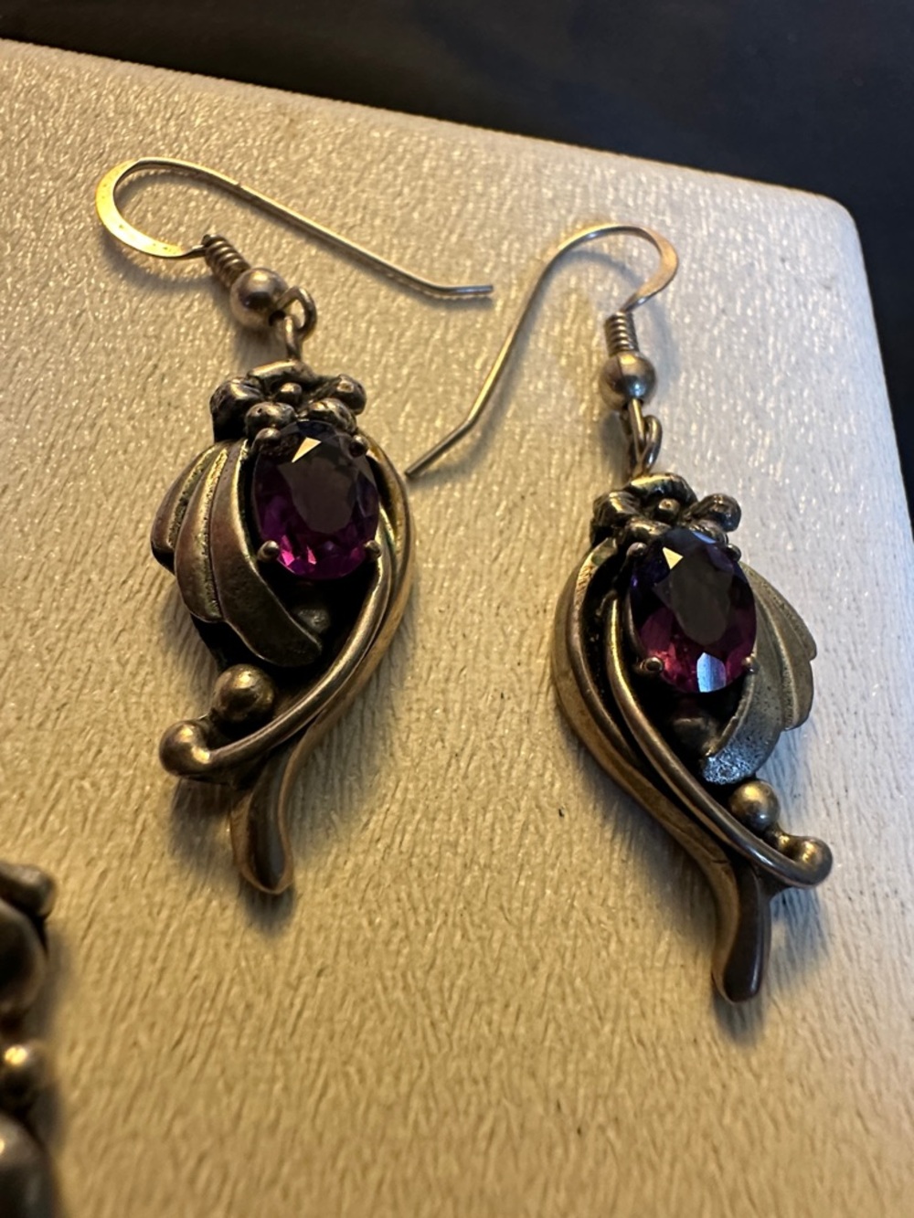 Sterling Silver Purple Amethyst Jewelry Set - Ring, Pendant & Earrings 14g - Picture 8 of 8